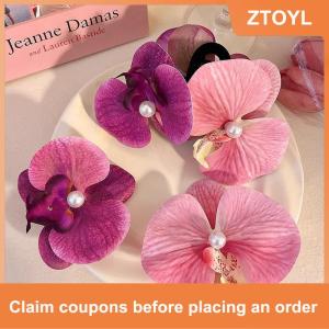 【ZTOYL】 Phong Lan tóc clip cho người phụ nữ Nhân Tạo Hoa kẹp tóc dễ thương đám cưới bên Clip Phụ Kiện Tóc Quà Tặng