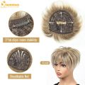 QUEENTAS Short Hair Topper for Women with Thinning Hair Daily Wear 360 ° 3D Cover Up 6.5"*6" Fluffy Hair Pieces with Bangs(Grey to Silver). 