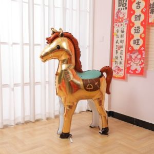 YUDESHUI Lớn Bóng bay nhôm hình ngựa 3D Ngựa đứng Bóng bay hình ngựa Đồ trang trí Đồ trang trí tiệc Tiệc tùng