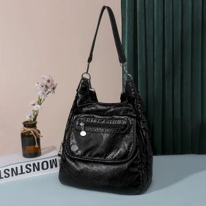 White Backpacks Fashion Soft Washed PU Leather Shoulder Bags Anti-theft Backpack Large Capacity School Bag for Teenager Girls Backpack2026