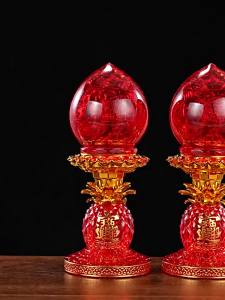 SXH  Plug-in Prosperous Wave Crystal Lamp LED Household God of Wealth Lamp Offering Lamp Eternal Light Buddhist Supplies