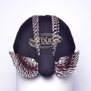 Blangkon Jogja Mataram Super Halus Batik Cap Hitam Motif Samurai