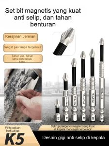 Mata Bor Salib Paduan (Set 9 Buah) Mata Bor Beton Anti-Selip Mata Bor Baja Magnet Kuat Mata Bor Benturan Industri Anti-Pecah