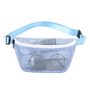 XINSU38 Hollow Out Mesh Waist Bag See Through Zipper Portable Mesh Purse High Quality Large Capacity Travel Fanny Packs Travel