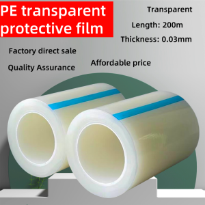 Thickness 0.03mm thin section pe transparent protective film low viscosity medium viscosity glass hardware note plastic acrylic sheet protection film