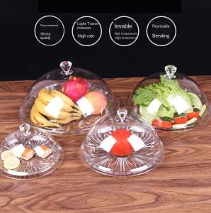 CLOCHE Fresh-keeping Lids Transparent PC Acrylic Food Plastic Round Dish Cover Cake Bread Fresh keeping Cover