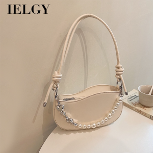 Ielgy dây đeo vai có thể điều chỉnh trắng túi đeo chéo với dây ngọc trai xử lý túi xách nữ đẹp túi đeo chéo nữ