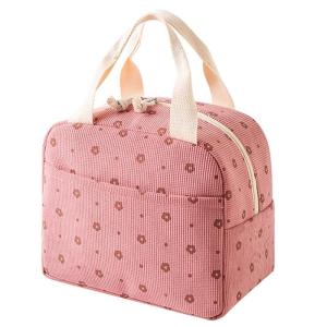 กระเป๋าใส่ข้าวกลางวันผ้าลูกฟูกถุงคูลเลอร์ใช้ซ้ำได้สำหรับทำงานสำนักงานการเดินทางปิกนิกกล่องใส่อาหารกลางวันเก็บอุณหภูมิกล่องอาหารกลางวัน