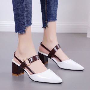 MANXIXI Brand Korean Version 2.36 Inches High Heels Mules Shoes Sandals For Women (34-42 Size)