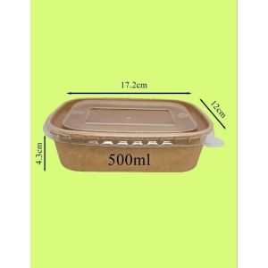 🇲🇾Selangor Ready Stock 50Pcs Disposable Kraft Paper Takeaway Box With Lid Food Container Bekas Makanan Tapau Bento