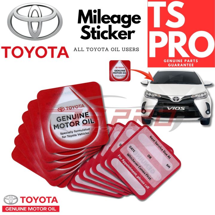 Original Toyota Genuine Mileage Sticker / Maintenance Sticker / Service ...