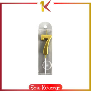 SK-C1139 Lilin Angka Gold 0-9 Hiasan Kue Ultah / Lilin Ulang Tahun Emas Lilin Angka Metalik Candle