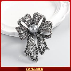 Miễn phí vận chuyển✨ Cổ điển Rhinestone ngọc trai Bowknot trâm cài cho phụ nữ quần áo áo trang sức Đảng accessries Quà Tặng