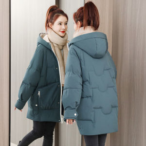 Womens down Cotton-Padded Jacket Mid-Length 2023 Winter Korean Style Loose Thick Cotton Coat Small Man Cotton Coat Jacket CB♢X1123
