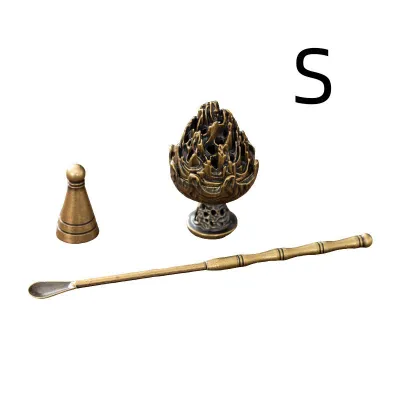 Mini Incense Burner Set Incense Spoon Three-Piece Set Incense Burner Agarwood Sandalwood Powder Retro Boshan Burner