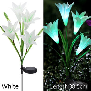 Solar simulation lily outdoor landscape garden home lawn floor lamp garden villa decorative night lamp