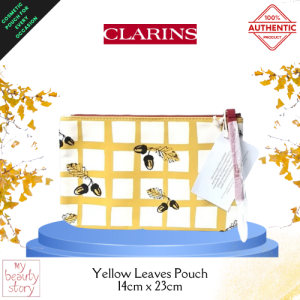 Clarins Yellow Leaves Pouch 14 x 23cm