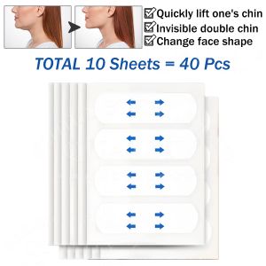 40 Patches/Pack Invisible V-Shaped Lifting And Firming Patches Waterproof Transparent Patches/V-Shaped Face/Slimming Face Patches/Facial Wrinkle-Reducing And Firming Patches/Transparent Invisible Bandage Facial Slimming Patches
