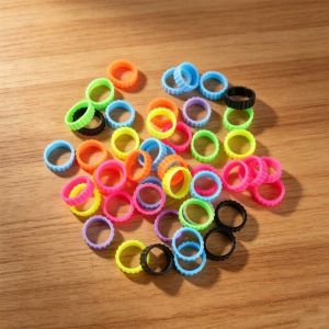 DOOUR 30/50/100PCS Có vân răng cưa Vòng giữ cần câu cá Silicone Thấm hút mồ hôi Vòng Chống Trượt Linh hoạt Vòng đệm kín tay cầm Phụ Kiện Cần Câu Cá