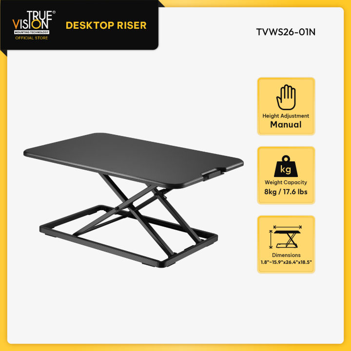 True Vision Adjustable Steel & Aluminum Essential Desktop Riser 26 ...