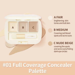 Judydoll Three-Color Concealer Palette Cosmetic MakeUp Long Lasting High-adhesion ConcealerCover Flaws Smoothly