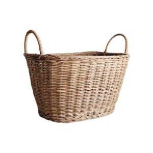 xpkQ Large Capacity Dirty Laundry Basket Hand Woven Portable Rattan Basket Storage Boxes With Handles Household Storage Organizers Y5R7K