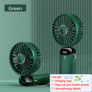 Portable Electric Mini Fan 10000mAh Rechargeable 5-Speed Cooling Fan Foldable Table fan with Aromatherapy Battery Display Handheld Fan (Can Hang Neck)