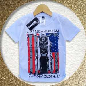 Promo kaos distro anak motip gambar motor klasic america atakan 1-10tahun