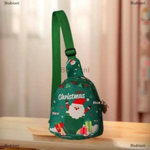 [COD] Biubiuni 2025 New Santa Claus Christmas Gift Bag Small Cloth Packaging For Apple Childrens Backpack Green Red Merry Christmas