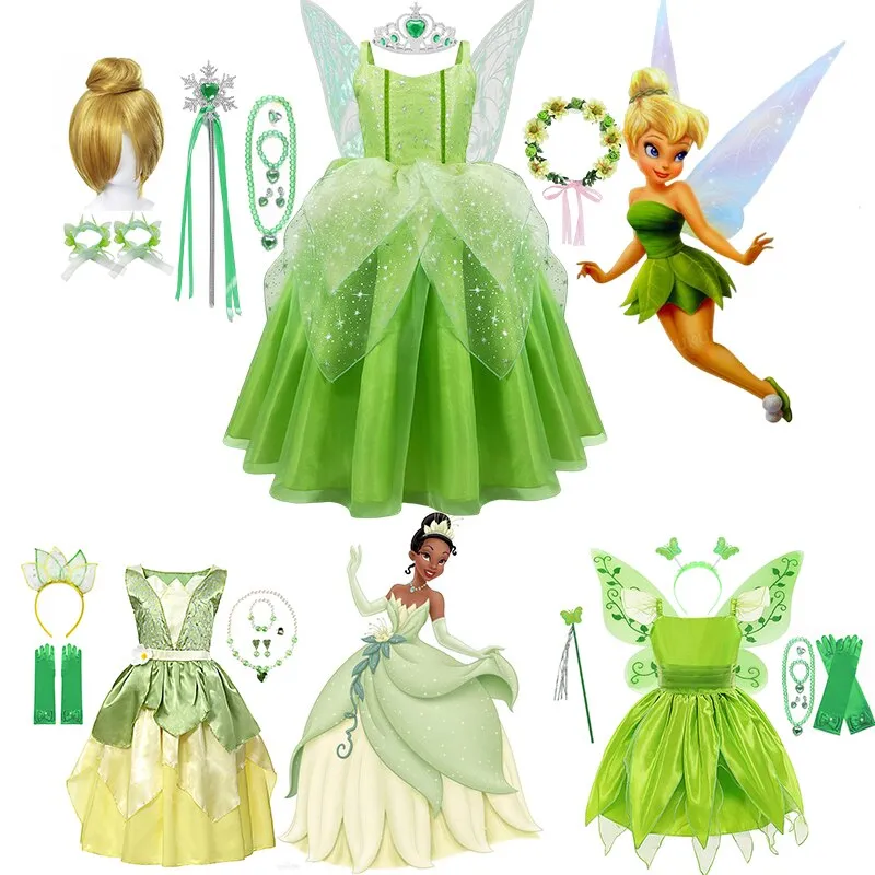 Girls Tinker Bell Costume Halloween Costume For Kids Green Tinkerbell Fancy  Dress Fairy Princess Cosplay Carnival Party 2-10y
