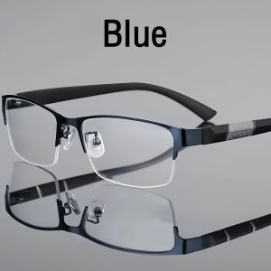 Semi-rimless Reading Glasses Anti Blue Light Anti-fatigue Business Presbyopia Eyewear Cermin Mata Baca