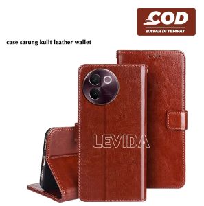 Flip Cover Kulit Leather Case Sarung Buku Kulit Case Vivo V30E