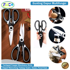 Gunting Dapur Serbaguna Gunting Multifungsi Gunting Daging Stainless Tahan Karat Set Tutup Alat Potong Daging Sayur Ayam Ikan Super Tajam Aksesories Dapur