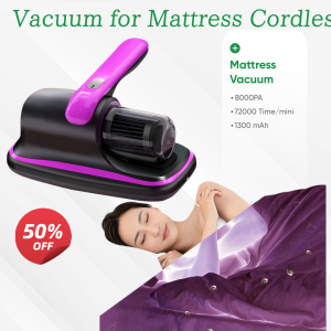 Mattress Vacuum UV Cleaner 8000Pa Suction Cordless Handheld Mite Remover Vibration HEPA Filter Bed Sofa Carpet Cleaner