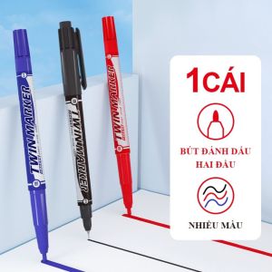 MEMGOUO Waterproof Dual Side Marker Pens Plastic Quick-drying Felt Tip Pens Dual Side Dual Tip Brush Pen