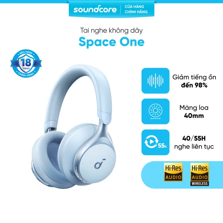 Tai nghe không dây chụp tai soundcore Space One | Âm thanh Hi-res | Giảm ồn 98% | 55 giờ phát nhạc | BigBuy360 - bigbuy360.vn Tai nghe không dây chụp tai soundcore Space One | Âm thanh Hi-res | Giảm ồn 98% | 55 giờ phát nhạc | BigBuy360 - bigbuy360.vn