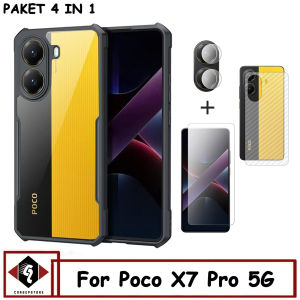 Promo 4in1 Case Poco X7 Pro 5G Transparan Free Screen Protector Camera dan Garskin Carbon