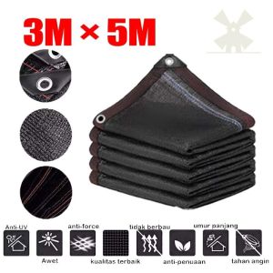 Black Shade Net 90% -95% Anti UV Jaring Hitam Sun Shade Net Outdoor Garden Greenhouse Car Porch