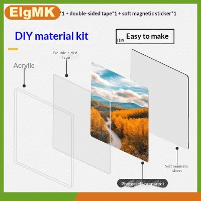ElgMK DIY Acrylic Magnetic Fridge Magnet Kit 1 10Pcs Refrigerator Sticker Material Set for Multi Purpose Craft and Decor