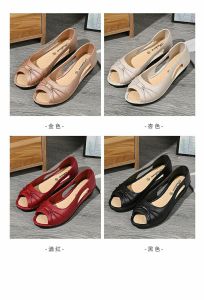 Free Shipping Fish-Mouth Comfortable Mom Sandals New Summer Style Soft-Soled Plastic Flat Sandals Breathable And With A Hollow Design