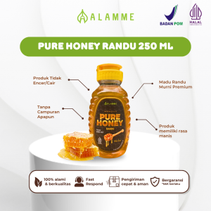 Madu Randu Murni Pure Raw Honey Premium Alamme 250ml Peningkat Stamina Daya Tahan Tubuh Imunitas Atasi Alergi Kulit Pencegah Kanker Serangan Jantung Diabetes Kolesterol Asli Halal