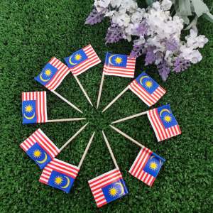 Malaysia Toothpick Flag Bendera Malaysia Merdeka Cake Topper Malaysia Flag Fruit Stick Party Supplies