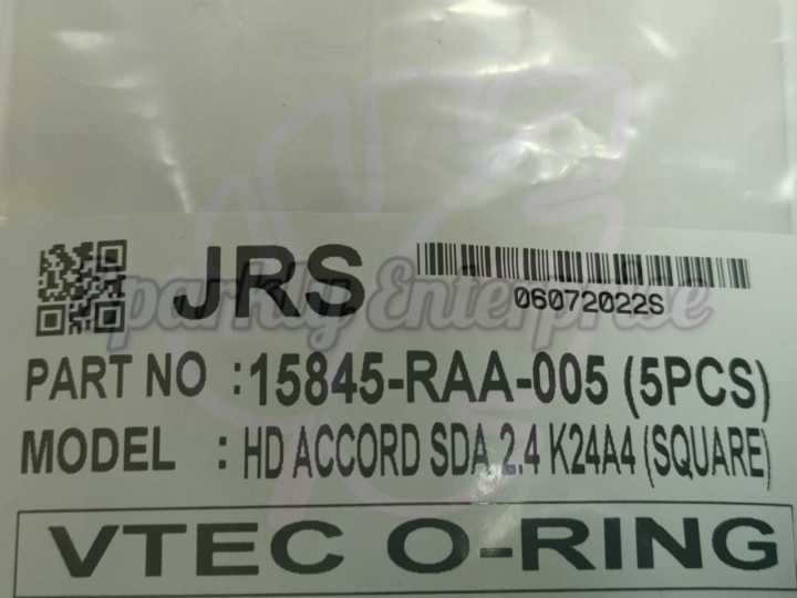 15845 Raa HONDA ACCORD SDA 2.4 K24A4 V-TEC O-RING 15845-RAA-005 | Lazada