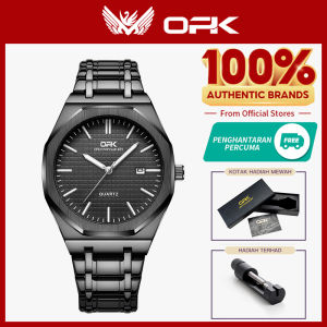 OPK resmi jam tangan pria dewasa 2025 original asli santai mode bercahaya kalender anti air Jam tangan kuarsa  tali jam baja tahan karat