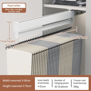 Expandable Sliding Pants Rack Collapsible Drying Holder Aluminum alloy Wardrobe Clothes Rack Wall-mounted Retractable organizer