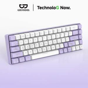 GOOJODOQ 68 Keys RGB Backlight Mechanical Keyboard Wireless Bluetooth 5.0 2.4G Wired Hot-Swappable Design Red/Blue/Brown Switches for Laptop Tablet Work Game