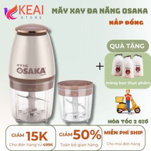Máy Xay Đa Năng OSAKA Nhật Bản Nắp Đồng 700ml Tiện Dụng - Máy Say Sinh Tố Thịt Cá Mini Cầm Tay Tiện Lợi