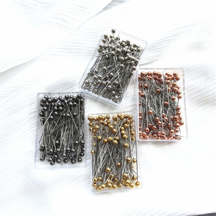 Uijuhi☎☜ 100pcsbox Metalic Gold Long Round Needle Colors Pins For