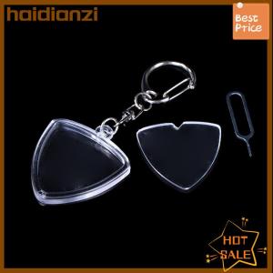 haidianzi Guitarist lưu trữ guitar chọn hộp bộ sưu tập rõ ràng chủ Keyring Túi hình trái tim chọn kích thước trường hợp phụ kiện âm nhạc