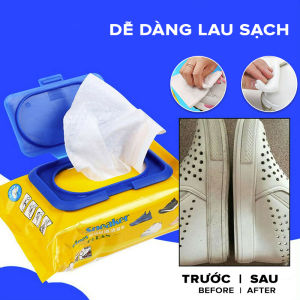 Khăn Giấy Lau Giày Sneaker Siêu Sạch Hộp 30 Tờ Siêu Hot Không Hoá Chất Làm Hại Da Tay Vải Giày A4733